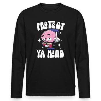 Suizidprävention Bewusstsein für psychische Gesundheit - Männer Premium Bio Langarmshirt - Schwarz - Vorne - Nico (187cm)