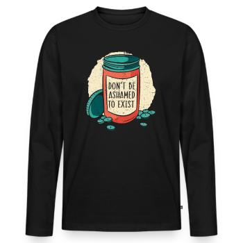 Schämen Sie sich nicht, Bewusstsein für psychische Gesundheit zu existieren - Männer Premium Bio Langarmshirt - Schwarz - Vorne - Nico (187cm)