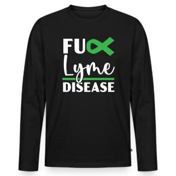 Lyme Disease Warrior Lyme Disease Awareness Month - Men's Premium Organic Long Sleeve Shirt - black - Front - Nico (187cm)
