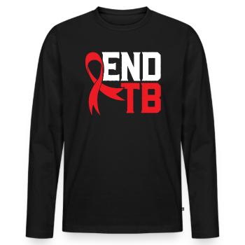 End TB Tuberculosis Warrior Tuberculosis Awareness - Men's Premium Organic Long Sleeve Shirt - black - Front - Nico (187cm)