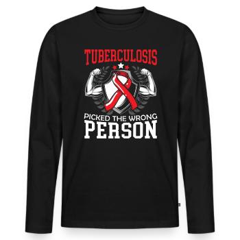Tuberculosis Warrior Tuberculosis Awareness - Men's Premium Organic Long Sleeve Shirt - black - Front - Nico (187cm)