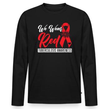 Sensibilisation à la tuberculose - T-shirt manches longues Premium bio Homme - noir - Devant - Nico (187cm)