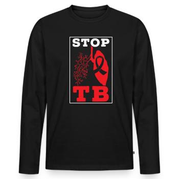 Stop TB Supporter Tuberculosis Awareness - Men's Premium Organic Long Sleeve Shirt - black - Front - Nico (187cm)
