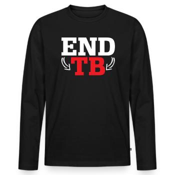 End TB Tuberculose Warrior Tuberculosis Sensibilisation - T-shirt manches longues Premium bio Homme - noir - Devant - Nico (187cm)