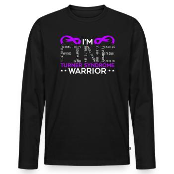 Turner Syndrome Warrior Turner Syndrome Awareness - Men's Premium Organic Long Sleeve Shirt - black - Front - Nico (187cm)