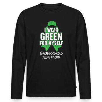 I Wear Green For Myself Gastroparesis Awareness - Men's Premium Organic Long Sleeve Shirt - black - Front - Nico (187cm)