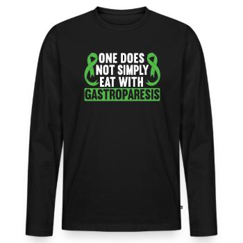 Man isst nicht einfach mit Gastroparese - Männer Premium Bio Langarmshirt - Schwarz - Vorne - Nico (187cm)