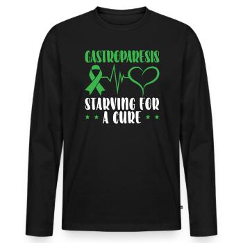 Gastroparesis Starving For A Cure Gastroparesis - Men's Premium Organic Long Sleeve Shirt - black - Front - Nico (187cm)