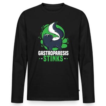 Gastroparesis Stinks Gastroparesis Awareness - Men's Premium Organic Long Sleeve Shirt - black - Front - Nico (187cm)