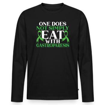 Man isst nicht einfach mit Gastroparese - Männer Premium Bio Langarmshirt - Schwarz - Vorne - Nico (187cm)