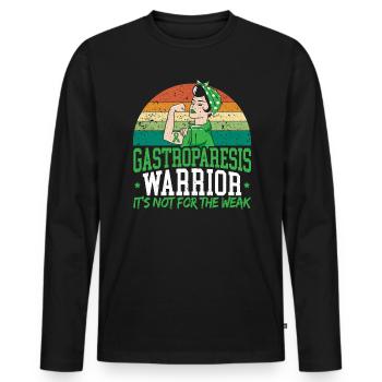 Gastroparesis Warrior It's Not For The Weak - Men's Premium Organic Long Sleeve Shirt - black - Front - Nico (187cm)