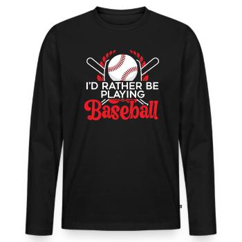 Je préfère jouer au sport de joueur de baseball - T-shirt manches longues Premium bio Homme - noir - Devant - Nico (187cm)