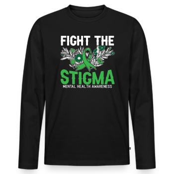 Bekämpfen Sie das Stigma Mental Health Awareness - Männer Premium Bio Langarmshirt - Schwarz - Vorne - Nico (187cm)