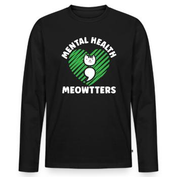 Prévention du suicide Sensibilisation à la santé mentale - T-shirt manches longues Premium bio Homme - noir - Devant - Nico (187cm)