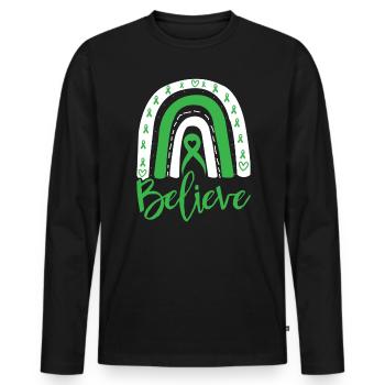Suizidprävention Bewusstsein für psychische Gesundheit - Männer Premium Bio Langarmshirt - Schwarz - Vorne - Nico (187cm)