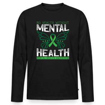 Keine Gesundheit ohne psychische Gesundheit Suizidbewusstsein - Männer Premium Bio Langarmshirt - Schwarz - Vorne - Nico (187cm)