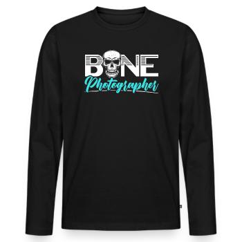Bone Photographer Radiology X-ray Tech Radiologist - Men's Premium Organic Long Sleeve Shirt - black - Front - Nico (187cm)