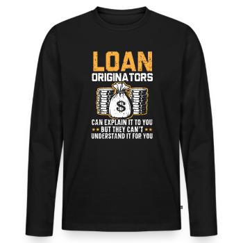 Credit Officer Job Profession Debt Loan Officer - Men's Premium Organic Long Sleeve Shirt - black - Front - Nico (187cm)