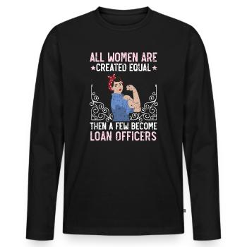 Agent de crédit Profession Agent de prêt de dettes - T-shirt manches longues Premium bio Homme - noir - Devant - Nico (187cm)