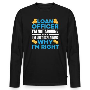 Credit Officer Job Profession Debt Loan Officer - Men's Premium Organic Long Sleeve Shirt - black - Front - Nico (187cm)