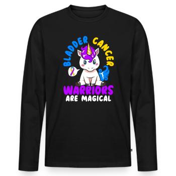 Les guerriers du cancer de la vessie sont magiques du cancer de la vessie - T-shirt manches longues Premium bio Homme - noir - Devant - Nico (187cm)