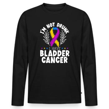 Cancer de la vessie Guerrier Sensibilisation au cancer de la vessie - T-shirt manches longues Premium bio Homme - noir - Devant - Nico (187cm)