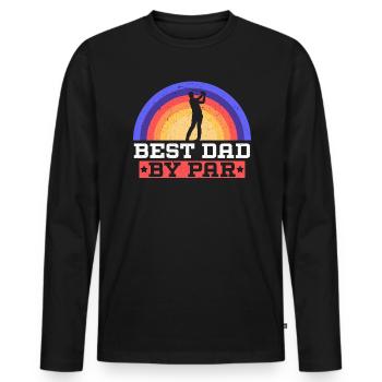 Meilleur papa par Fathers Day Papa Paternité Papa Papa Papa Papa - T-shirt manches longues Premium bio Homme - noir - Devant - Nico (187cm)