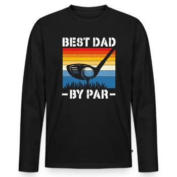 Meilleur papa par Fathers Day Papa Paternité Papa Papa Papa Papa - T-shirt manches longues Premium bio Homme - noir - Devant - Nico (187cm)