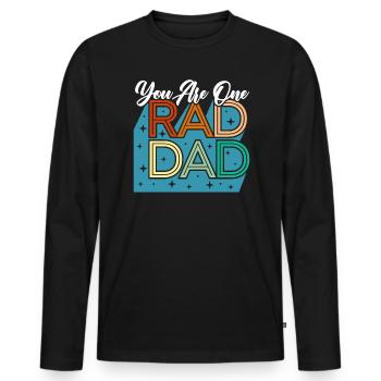 Fête des pères Papa Meilleur papa Jamais Paternité Papa Papa - T-shirt manches longues Premium bio Homme - noir - Devant - Nico (187cm)