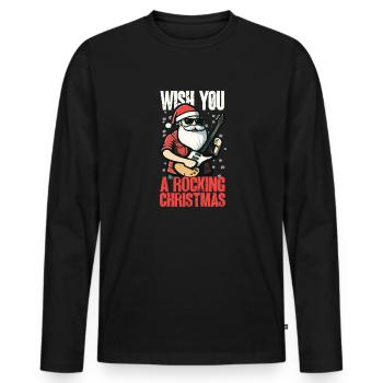 Lustiger Weihnachtman Spruch - Männer Premium Bio Langarmshirt - Schwarz - Vorne - Nico (187cm)