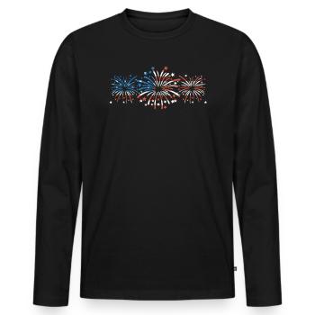 Amérique patriotique États-Unis Drapeau 4 juillet Américain - T-shirt manches longues Premium bio Homme - noir - Devant - Nico (187cm)