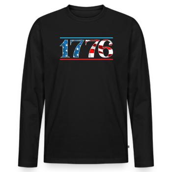 Amérique patriotique États-Unis Drapeau 4 juillet Américain - T-shirt manches longues Premium bio Homme - noir - Devant - Nico (187cm)