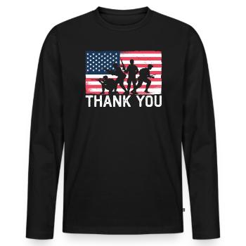 Patriotischer Veteran USA Flagge Amerikanischer Gedenktag - Männer Premium Bio Langarmshirt - Schwarz - Vorne - Nico (187cm)