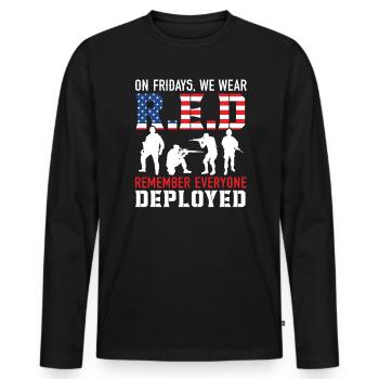 Patriotischer Veteran USA Flagge Amerikanischer Gedenktag - Männer Premium Bio Langarmshirt - Schwarz - Vorne - Nico (187cm)