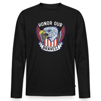Patriotischer Veteran USA-Flagge Amerikanischer Gedenktag - Männer Premium Bio Langarmshirt - Schwarz - Vorne - Nico (187cm)