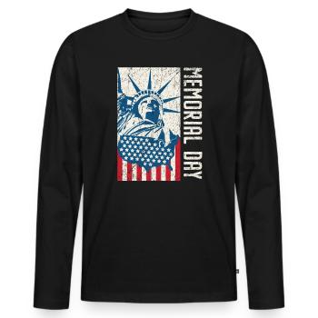 Patriotischer Veteran USA Flagge Amerikanischer Gedenktag - Männer Premium Bio Langarmshirt - Schwarz - Vorne - Nico (187cm)