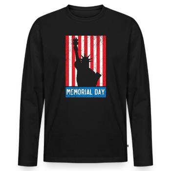 Patriotischer Veteran USA Flagge Amerikanischer Gedenktag - Männer Premium Bio Langarmshirt - Schwarz - Vorne - Nico (187cm)