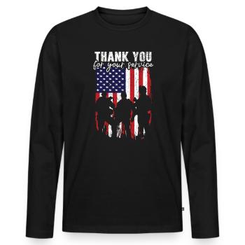 Patriotischer Veteran USA Flagge Amerikanischer Gedenktag - Männer Premium Bio Langarmshirt - Schwarz - Vorne - Nico (187cm)