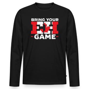 Happy Canada Day Canadian Canada Flag Maple Leaf - Men's Premium Organic Long Sleeve Shirt - black - Front - Nico (187cm)