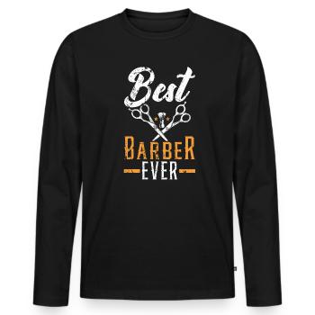 Get Faded Barbershop Hairstylist Best Barber Ever - Men's Premium Organic Long Sleeve Shirt - black - Front - Nico (187cm)
