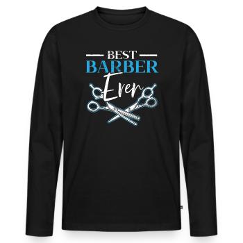 Get Faded Barbershop Hairstylist Best Barber Ever - Men's Premium Organic Long Sleeve Shirt - black - Front - Nico (187cm)
