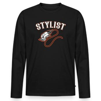 Stylist Haircut Barbershop Hairstylist Barber - Men's Premium Organic Long Sleeve Shirt - black - Front - Nico (187cm)