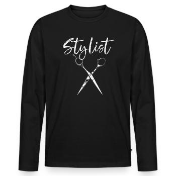 Stylist Haircut Barbershop Hairstylist Barber - Men's Premium Organic Long Sleeve Shirt - black - Front - Nico (187cm)