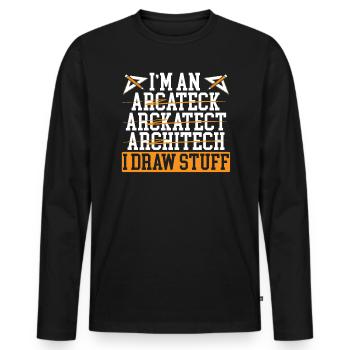 I Draw Stuff Architect Architecture House Design - Men's Premium Organic Long Sleeve Shirt - black - Front - Nico (187cm)