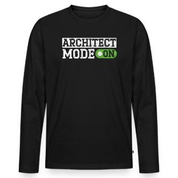 Architect Mode On Architecture House Draftsman - Men's Premium Organic Long Sleeve Shirt - black - Front - Nico (187cm)