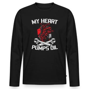 Dieselmechaniker haben größere Werkzeuge Automechaniker - Männer Premium Bio Langarmshirt - Schwarz - Vorne - Nico (187cm)