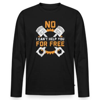 Non, je ne peux pas vous aider gratuitement Engine Auto Mechanic - T-shirt manches longues Premium bio Homme - noir - Devant - Nico (187cm)