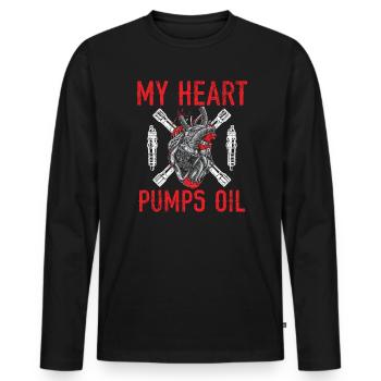Dieselmechaniker haben größere Werkzeuge Automechaniker - Männer Premium Bio Langarmshirt - Schwarz - Vorne - Nico (187cm)