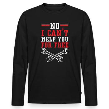 Non, je ne peux pas vous aider gratuitement Engine Auto Mechanic - T-shirt manches longues Premium bio Homme - noir - Devant - Nico (187cm)