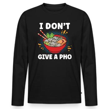 I Don't Give A Pho Vietnamese Noodles Asian Food - Men's Premium Organic Long Sleeve Shirt - black - Front - Nico (187cm)